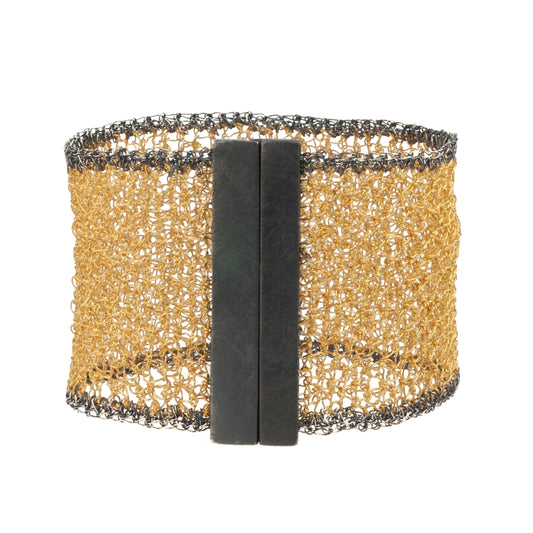 Mysterium Collection Black and Gold Crochet Bracelet