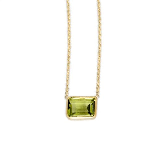 Phillip Gavriel Collection 14K Emerald Cut Peridot Necklace